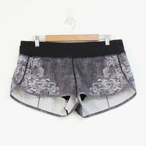 Lululemon Speed Short Florence Speed Short White Black / Black Lace Pattern 10